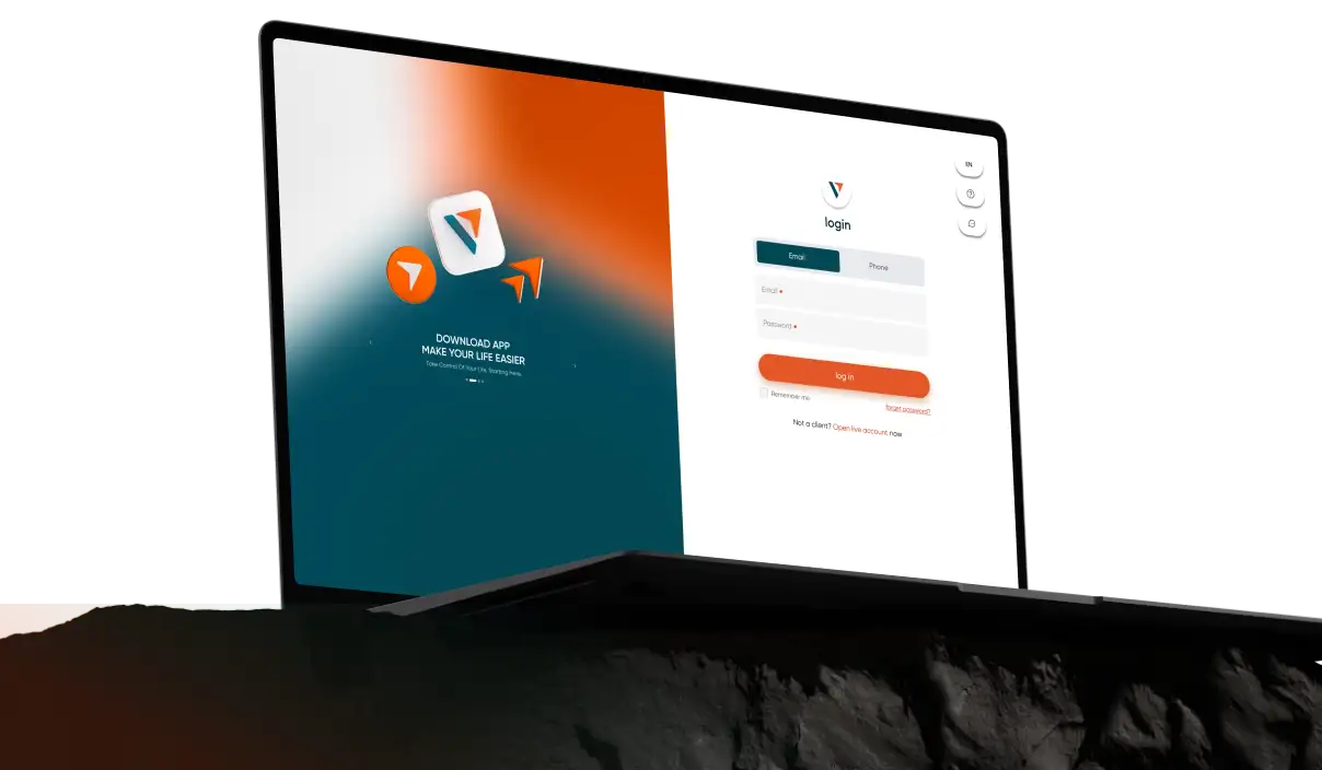 Cantage Web Trading login screen on a laptop